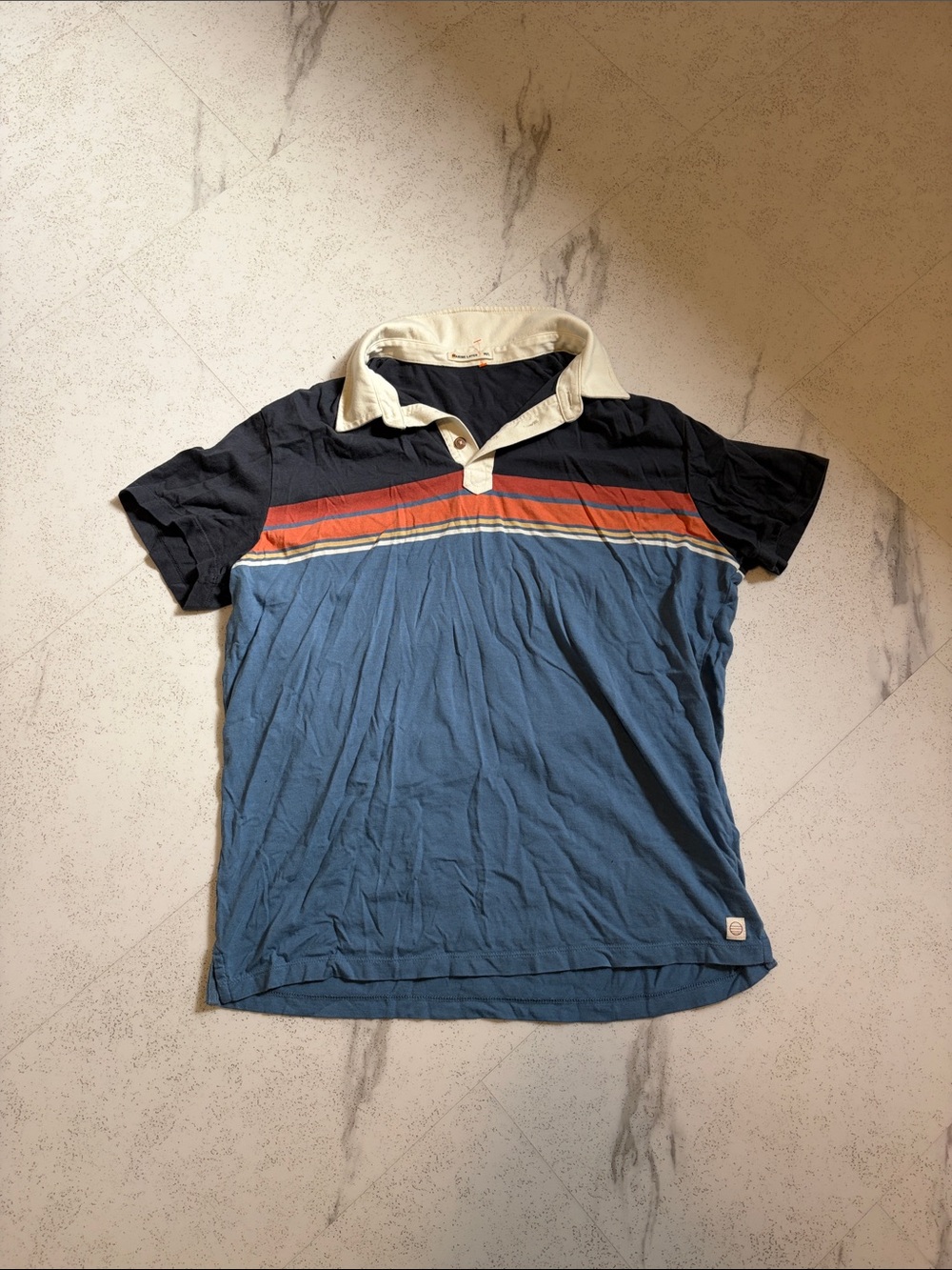 Men's Marine Layer Polo Shirt with Cream Collar